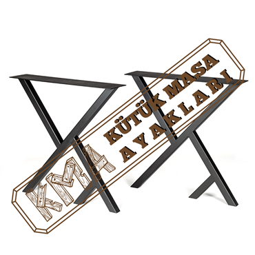 X Ayak Kütük Masa Ayağı